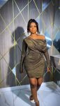 Gold Shimmer ASYMMETRIC DRAPE STYLE MINI DRESS